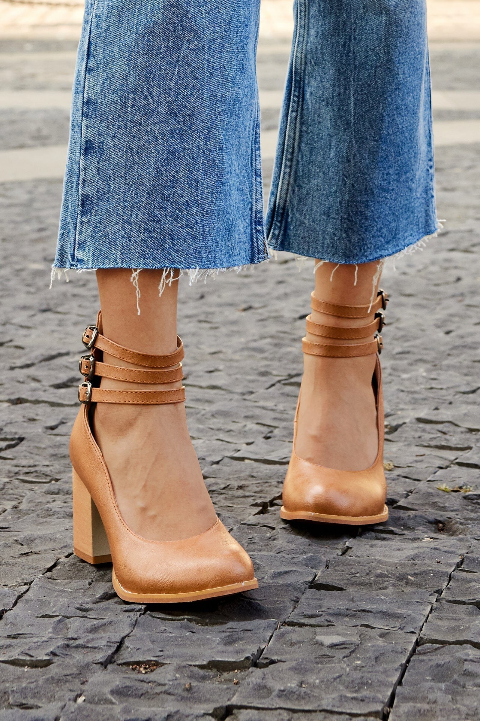 Jadara - Triple Buckle Heels