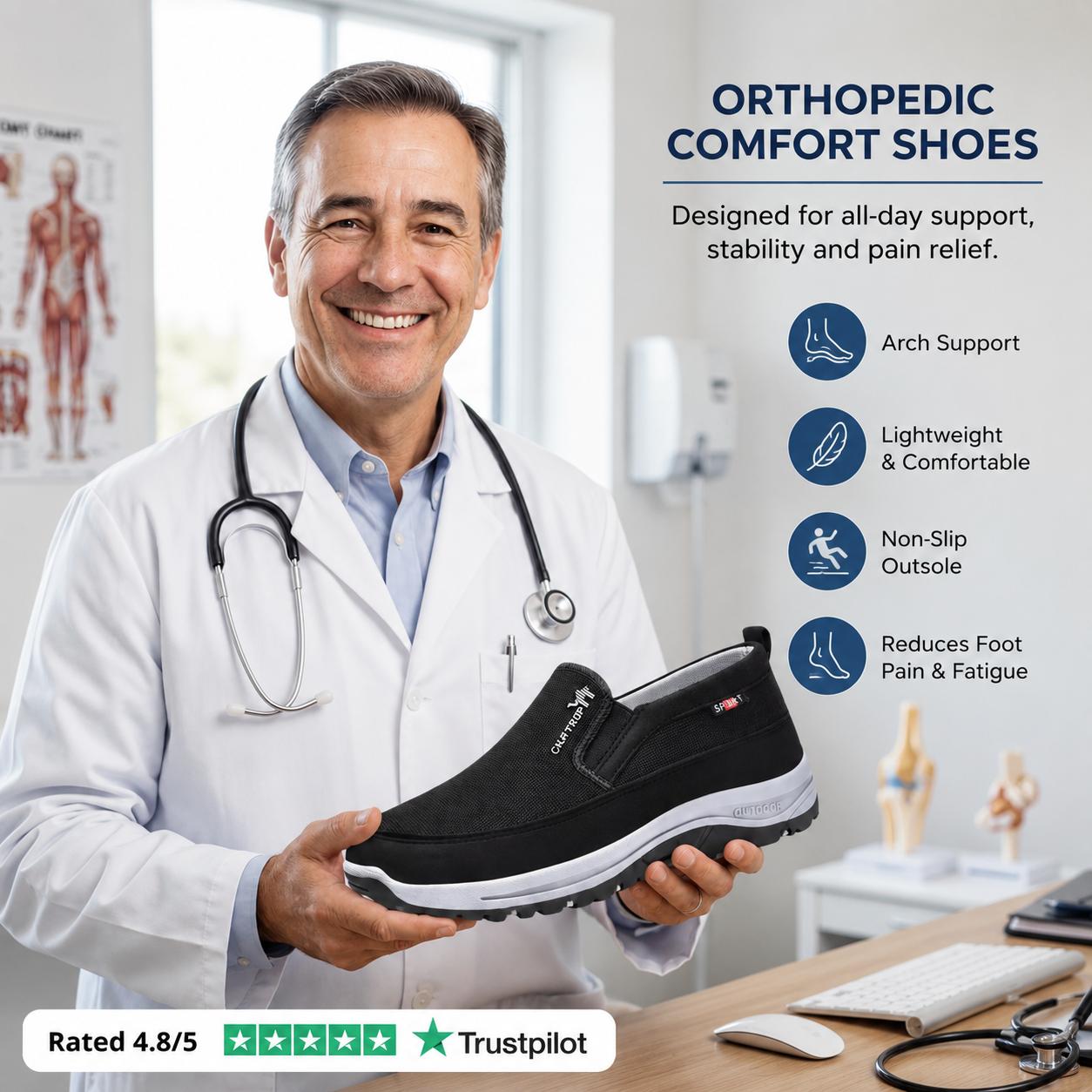 Orthopedic Slip-On | Walking Sneakers